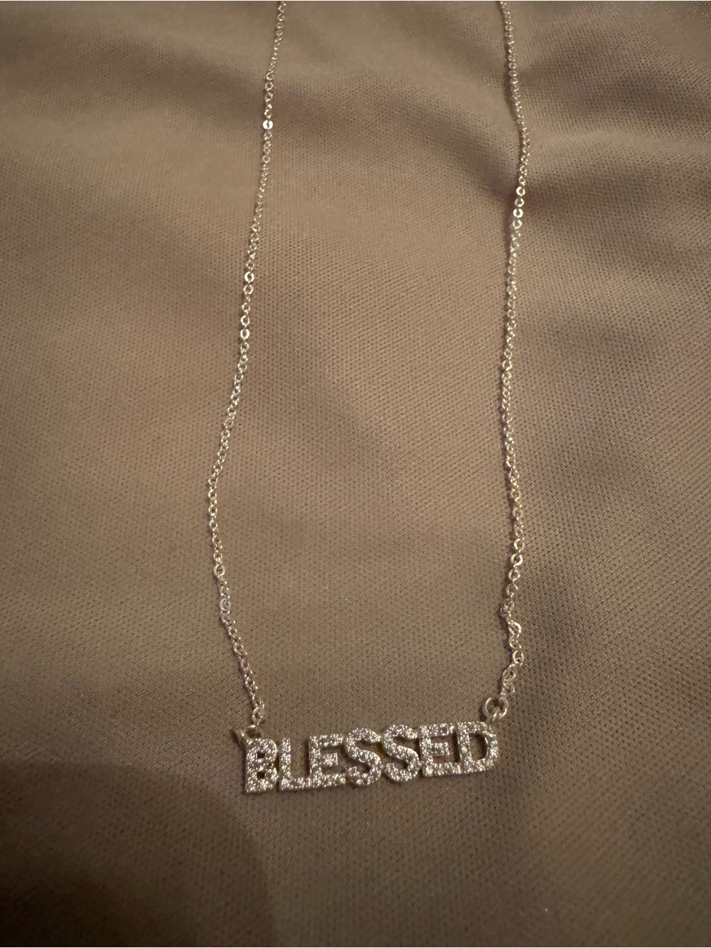 Silver "BLESSED" Pendant Necklace - Women Jewelry